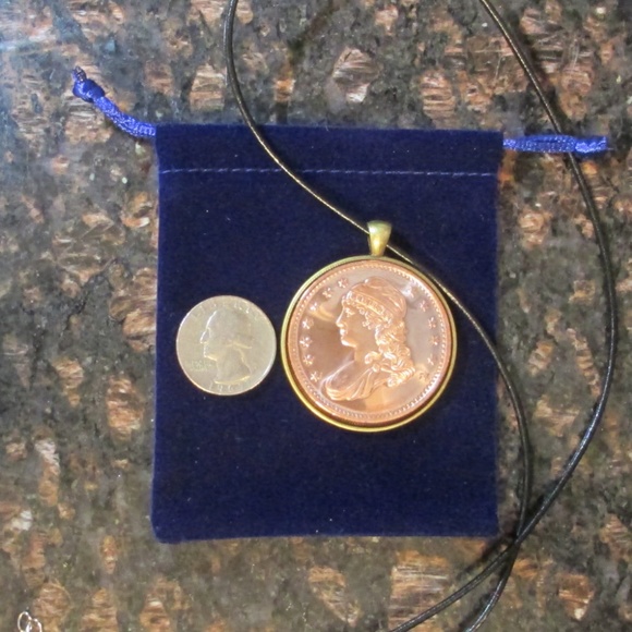 Capped Bust Liberty Leather Chord Necklace - Picture 5 of 5